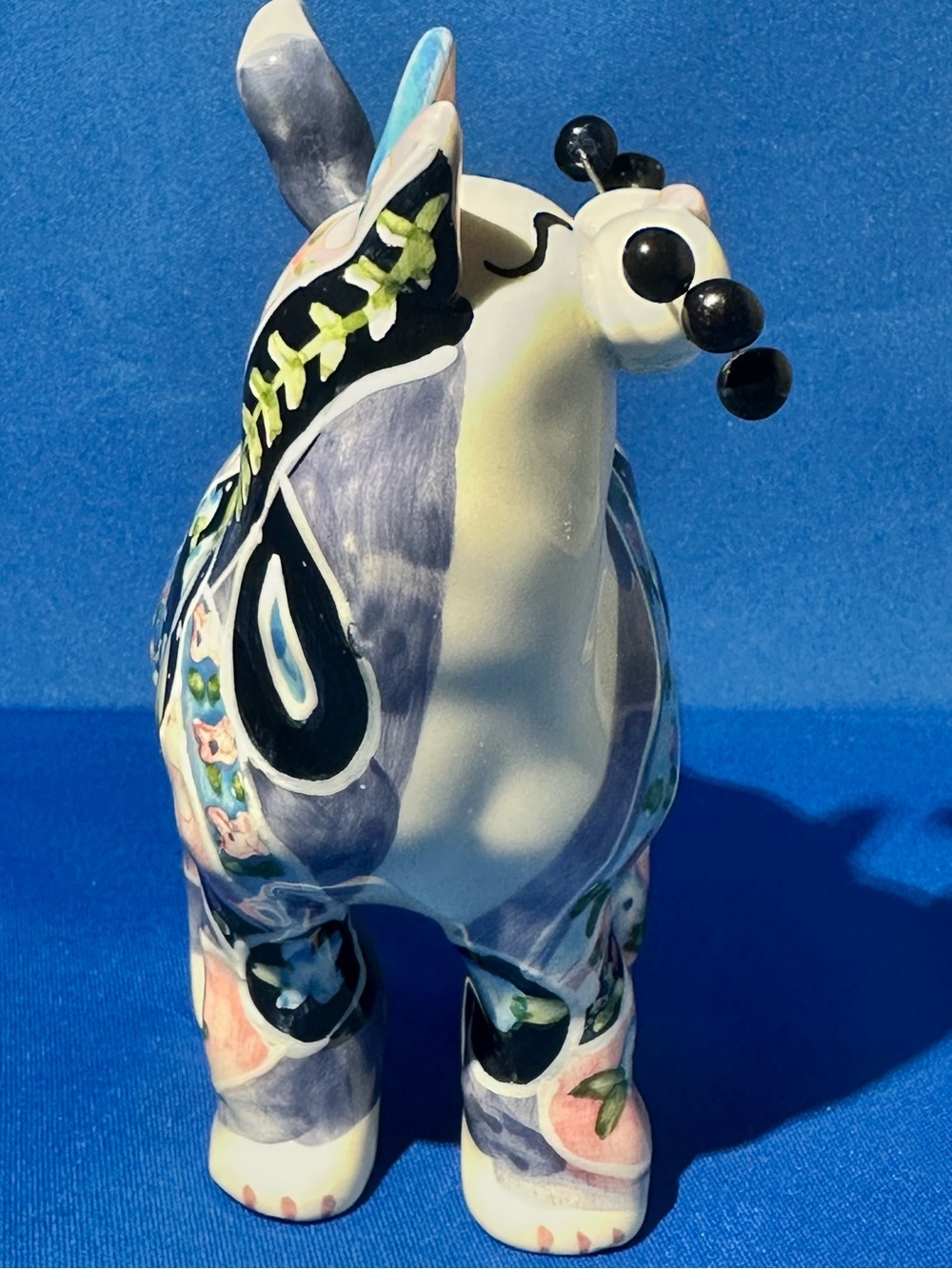 Amy Lacombe Annaco Creations Whimsiclay Calico Floral Cat Figurine Signed 2002 - Picture 5 of 11
